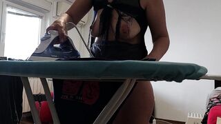 Latina with big hairy tits. Watching a hairy MILF, hairy pussy, big tits, big ass.
