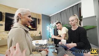 SWAP4K. A young couple seduced a girl and nailed her in a threesome while her boyfriend was watching