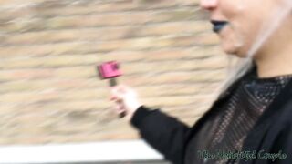 Sexy Tattooed Ex-Girlfriend doing her first Cumwalk in Amsterdam