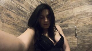 Beautiful latina girl masturbating while peeing 153
