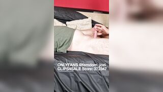 Edging handjob and footjob with cum on feet (Amateur)