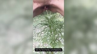 Golden Shower for My Garden - Naughty Girl Pissing Outdoors