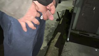 having fun pissing outside in the cold and wife taste my pee